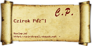Czirok Pál névjegykártya